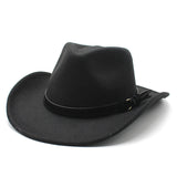 Cowboy Hats Autumn and Winter Western Denim Wool Jazz Top Hat Felt Fedora Hat