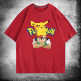 Men and Women Pokemon Pikachu T Shirt Cotton Short Sleeve T-shirt