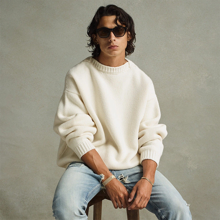 Fog Fear of God Essentials Coat Loose Couple Solid Color round Neck Sweater Men