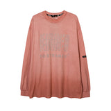 Mens Fall Outfits Letter Long Sleeve T-shirt Male and Female Couples Wear High Street Gradient Thin Sweater