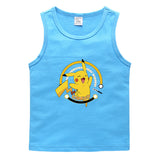 Children Pokemon Pikachu T Shirt Casual Sports Sweat-Absorbent Cotton Vest