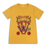 Hellfire Club Shirt Stranger Things Printed Cotton Short Sleeve T-shirt