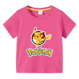 Children Pokemon Pikachu T Shirt Summer Short Sleeve T-shirt Cartoon Cotton Leisure Sports