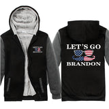 Let's Go Brandon Hoodie Pattern Unisex Thickened Hooded Zipper Sweatshirt
