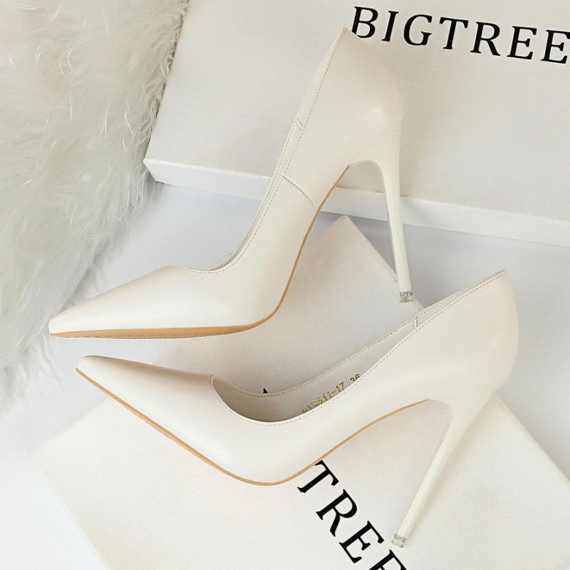 Nude Heels for Wedding High Heels Spring Girl Black Work Shoes