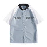 Baggy Baseball Jersey Printed Loose Baseball Uniform Shirt Short Sleeve