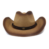 Straw Cowboy Hats Men Women Spray Paint Straw Cowboy Hat Beach Hat Outdoor Sun Hat