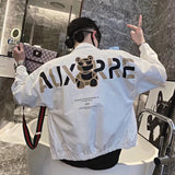 Cream Color Varsity Jacket Spring and Autumn Coat Men's Baseball Uniform Male