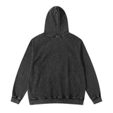 Mens Fall Outfits High Street Hooded Sweater Men's and Women's Retro Washed Distressed Skull Graffiti Trendy Hoodie