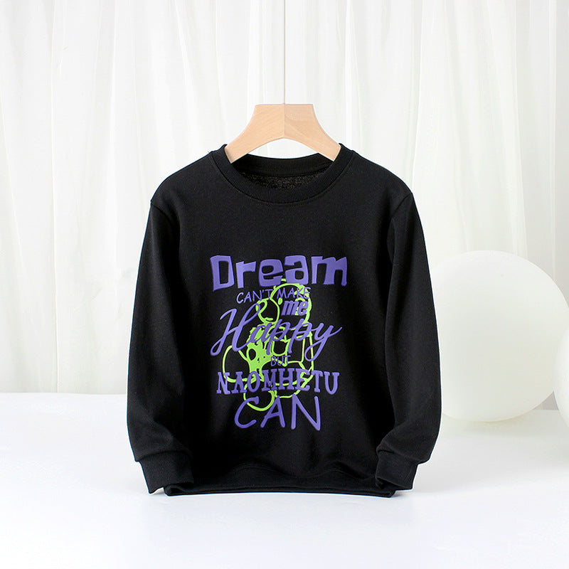 Children Boy Hoodie Spring And Autumn Long-Sleeved Sweater Printed Children 'S Sweater