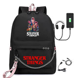 Stranger Things Hellfire Club Backpack Stranger Things Printed USB Backpack Student School Bag