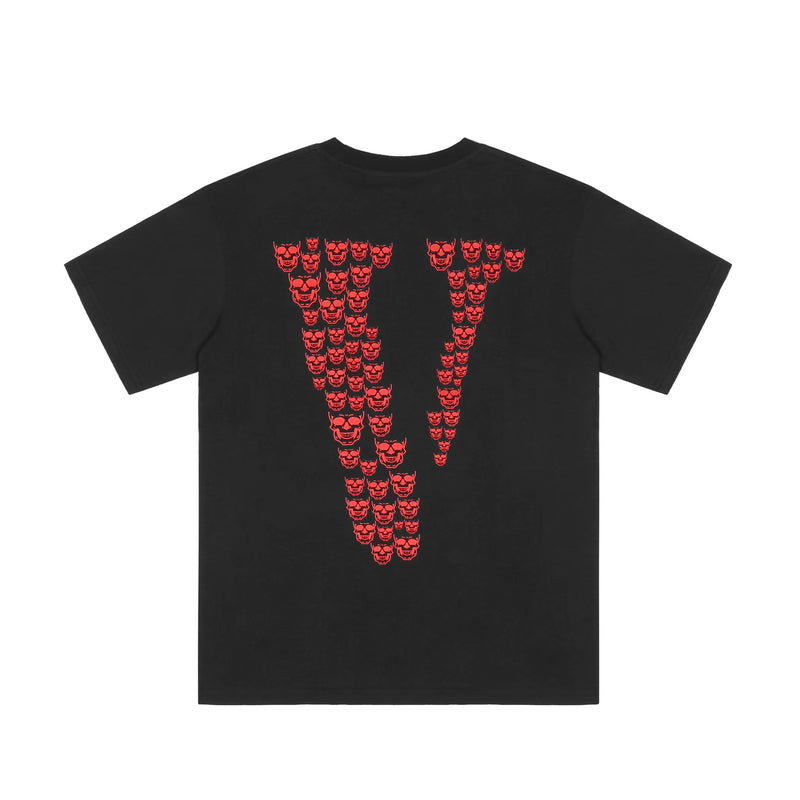 Skull Vlone Shirt Skull Large V Printed Short Sleeve T-shirt Men's Loose Half Sleeve