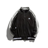 Black Varsity Jacket Autumn Stand Collar Jacket Men's Stitching Contrast Color Retro Labeling Handsome Jacket