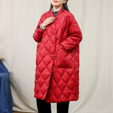 Women Winter Coats Puffer Jacket Down Coat Winter Diamond Plaid Down Coat White Duck Down Jacket Women's Winter Clothes