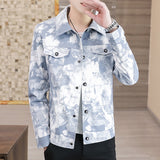 Paisley Denim Jacket Spring and Autumn Hooded Jacket Men's Autumn Jacket