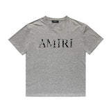 Amiri T Shirt Lettered Casual Hip Hop round Neck Short Sleeve T-shirt