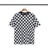 We11 Done T Shirts Black and White Plaid T-shirt for Men and Women