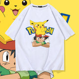 Men and Women Pokemon Pikachu T Shirt Cotton Short Sleeve T-shirt