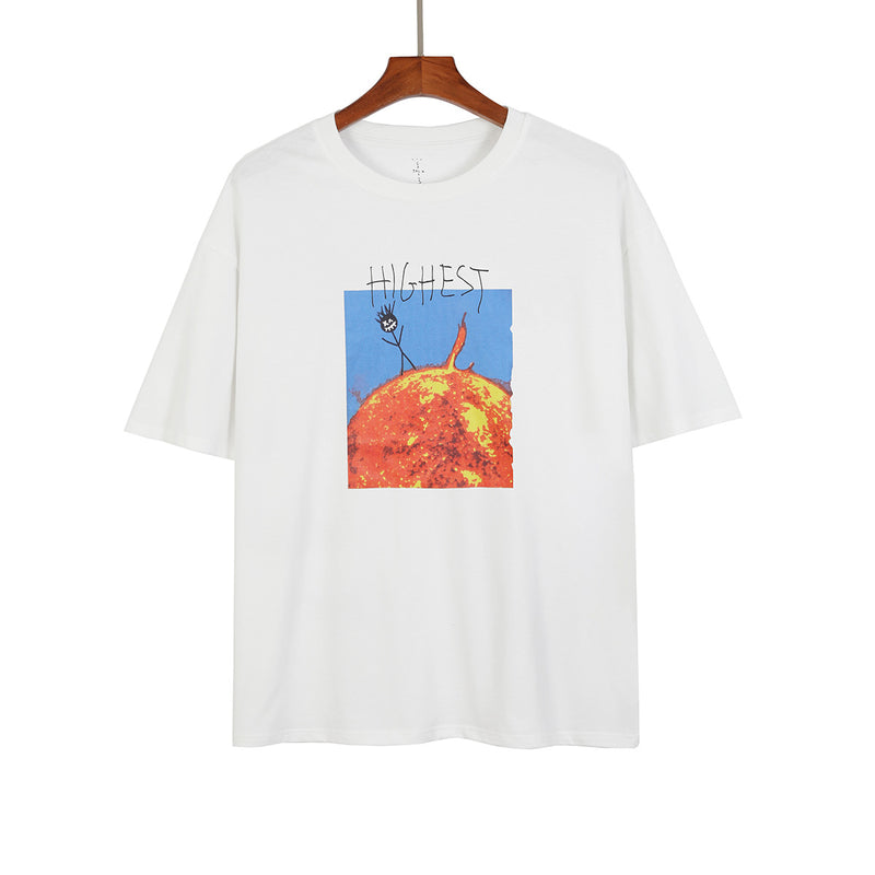Cactus Jack McDonalds Shirt Travis Scott Printed Hip Hop Men's and Women's round Neck Short Sleeve