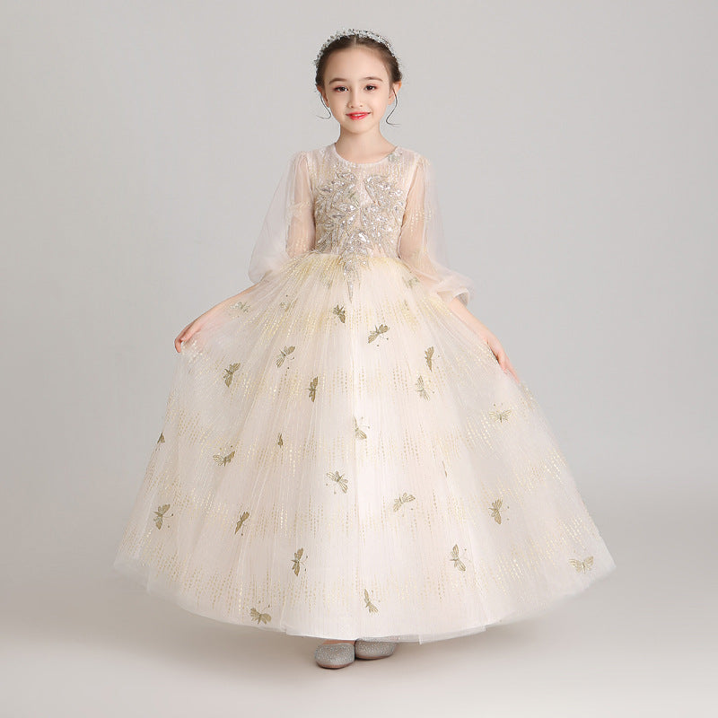 Princess Charlotte Flower Girl Dress Princess Dress Wedding Host Costume for Piano Performance