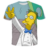 Homer Simpson Shirt Summer Print Short Sleeve Loose T-shirt