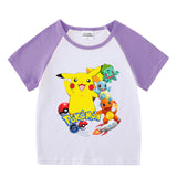 Children Pokemon Pikachu T Shirt Short Sleeve T-shirt Cotton Leisure Sports