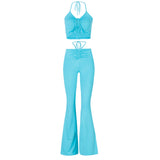 Maddy Euphoria Outfits Women's Lace-up Two-Piece Set