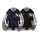 Vintage Letterman Jacket Autumn Color Matching Printed Baseball Uniform