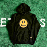 Drew House Smiley Velvet Padded Hooded Sweatshirt Casual Trend Loose Couple Hoodie