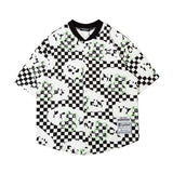 Baggy Baseball Jersey Cartoon Printed Shirt Men's and Women's Loose Casual Baseball Uniform