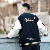 Baggy Jacket Embroidery Stitching Baseball Jacket Men's Casual