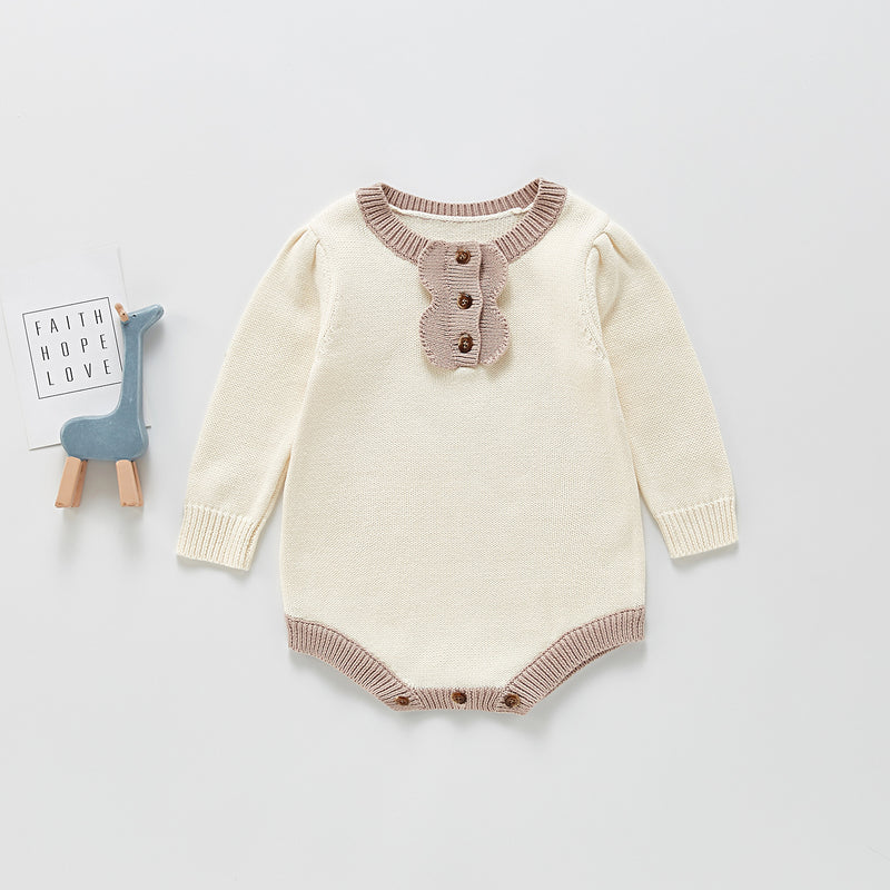 Spring Rompers Knitted Jumpsuit Long Sleeve Romper Outwear