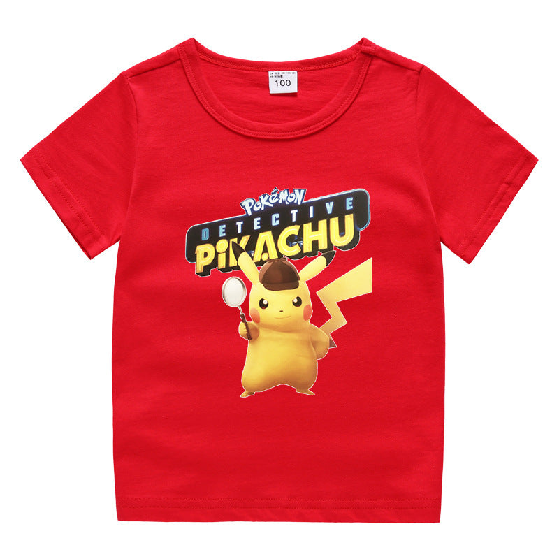 Children Pokemon Pikachu T Shirt Cotton T-shirt Casual Sports