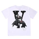 Skull Vlone Shirt Skull Bulldog Printed Short-Sleeved T-shirt Men's Hip Hop
