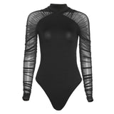 Music Festivals Rave Outfits Girls Tops Fall Women's Clothing round Neck Slim Fit Patchwork