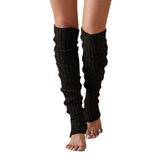 Winter Chunky Cable Thick Knit Thigh High Socks Long Stockings Boot Knitted Solid Color Bunching Socks