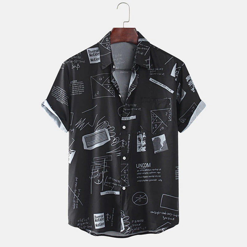 Men Hawaii Shirts Spring and Summer Men's Casual Loose Shirt