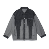 Men Denim Coat Jean Jackets Letter Multicolor Printing Denim Jacket Men's Loose Lapels Jacket Vintage Denim Jacket