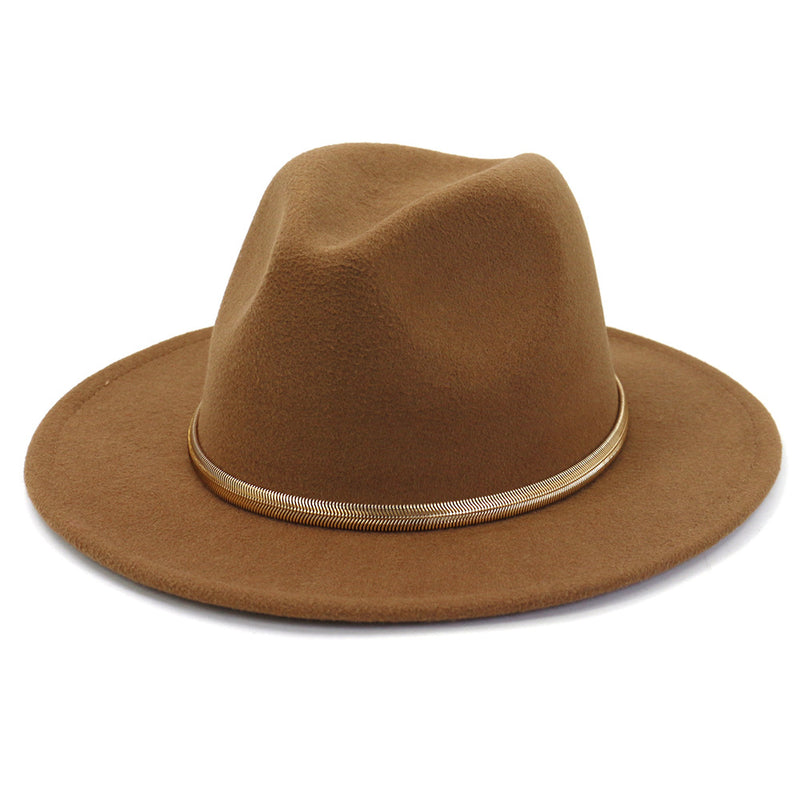 Cowboy Hats Autumn and Winter Men's and Women's Woolen Hat Fedora Hat