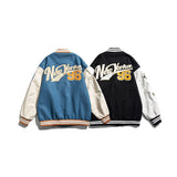 Varsity Jacket Vintage Autumn Men's Baseball Uniforms Campus Color Contrast Patchwork Youth Casual Jacket