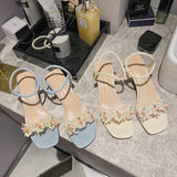 Nude Block Heel Peep Toe Sandals