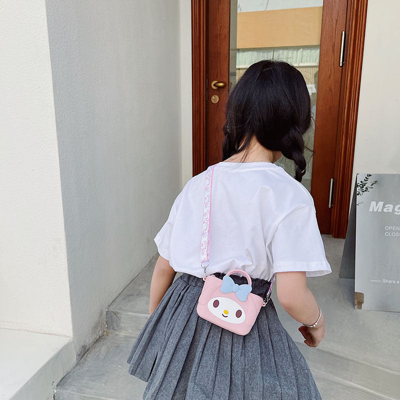 My Melody Bag Cartoon Kitty Kid's Messenger Bag Cute Silicone Wide Shoulder Strap Parent-Child Bag Candy Color Girls' Coin Purse Kulomi