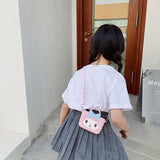My Melody Bag Cartoon Kitty Kid's Messenger Bag Cute Silicone Wide Shoulder Strap Parent-Child Bag Candy Color Girls' Coin Purse Kulomi