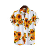 Men Hawaii Shirts Printed Shirt Cardigan Short Sleeve