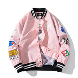 NASA Varsity Jacket Casual Baseball Uniform Men's Jacket Pink Jacket