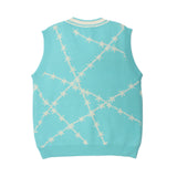 Men Sweater Vest Heart Jacquard Sleeveless Sweater Vest Men's Idle Style Loose V-neck Sweater Vest Coat