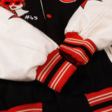 Vintage Letterman Jacke Embroidery Stitching PU Leather Jacket for Men and Women Hip-Hop Street Loose Baseball Uniform Autumn Coat