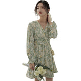 Aesthetic Dress Spring V-neck Floral Dress