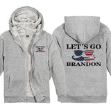 Let's Go Brandon Hoodie Letter Pattern Men and Women Hooded Zipper Sweatshirt