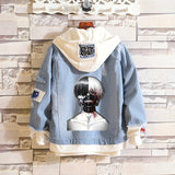 Comic Denim Jacket Men's and Women's Denim Hoodie Coat